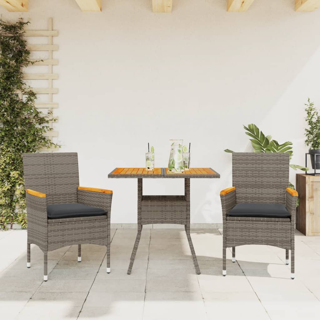 5-Delige Tuinset Met Kussens Poly Rattan En Acaciahout