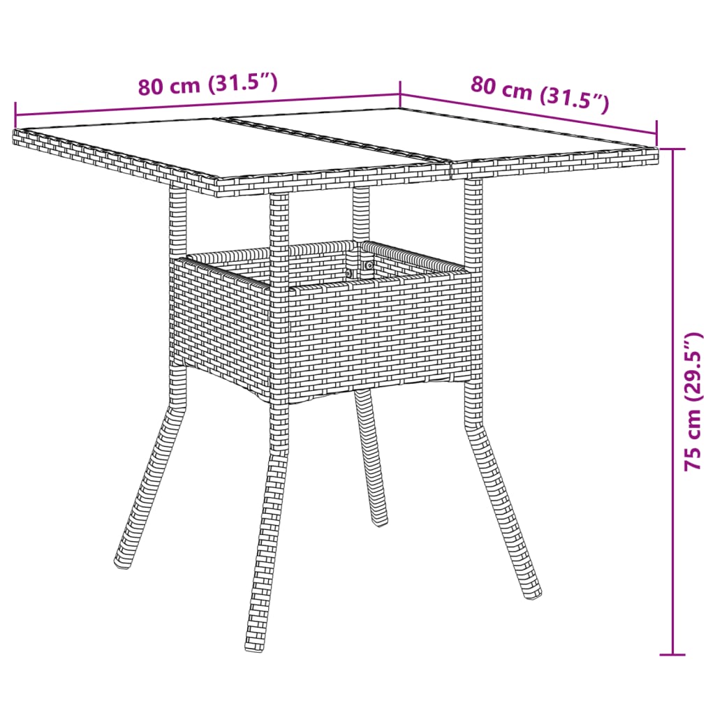 3-Delige Tuinset Met Kussens Poly Rattan En Acaciahout