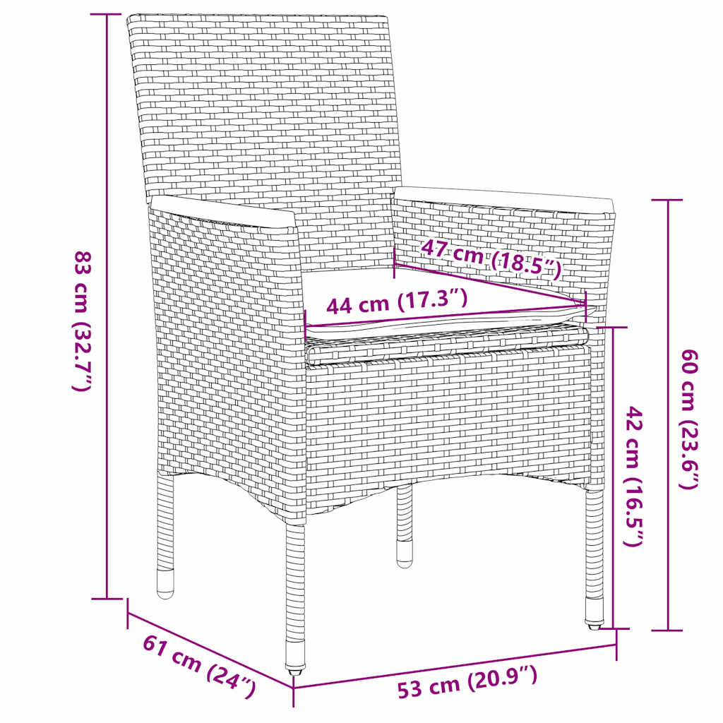 5-Delige Tuinset Met Kussens Poly Rattan En Glas