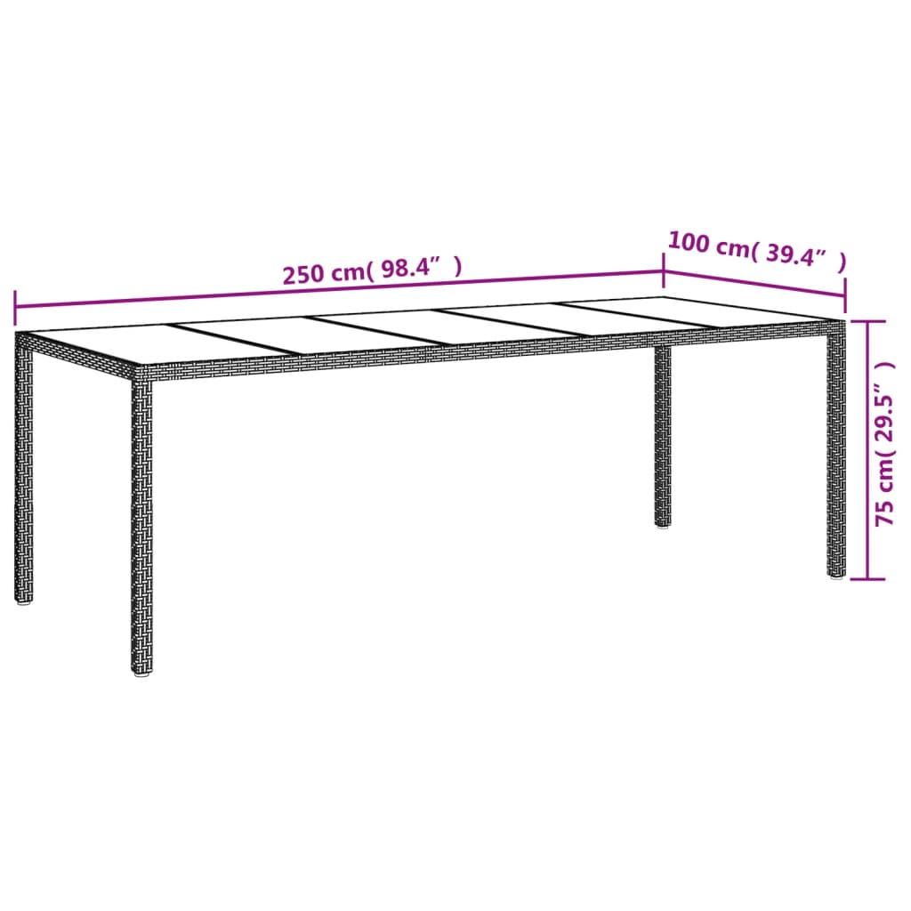 11-Delige Tuinset Met Kussens Poly Rattan En Glas