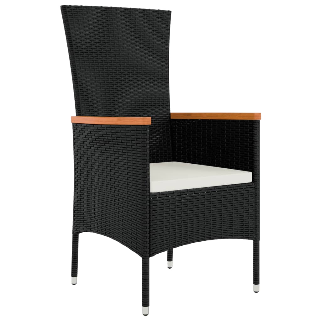 11-Delige Tuinset Met Kussens Poly Rattan Zwart
