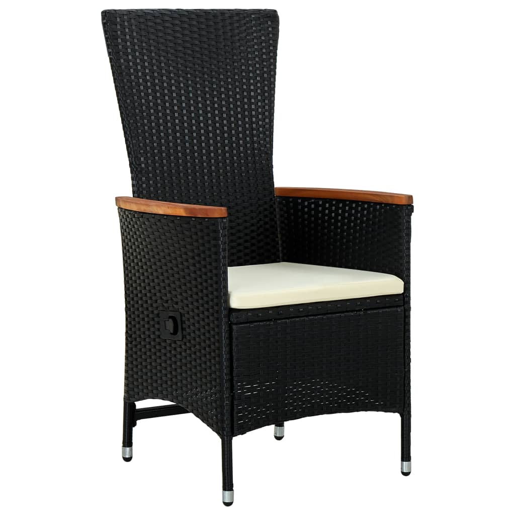 11-Delige Tuinset Met Kussens Poly Rattan Zwart