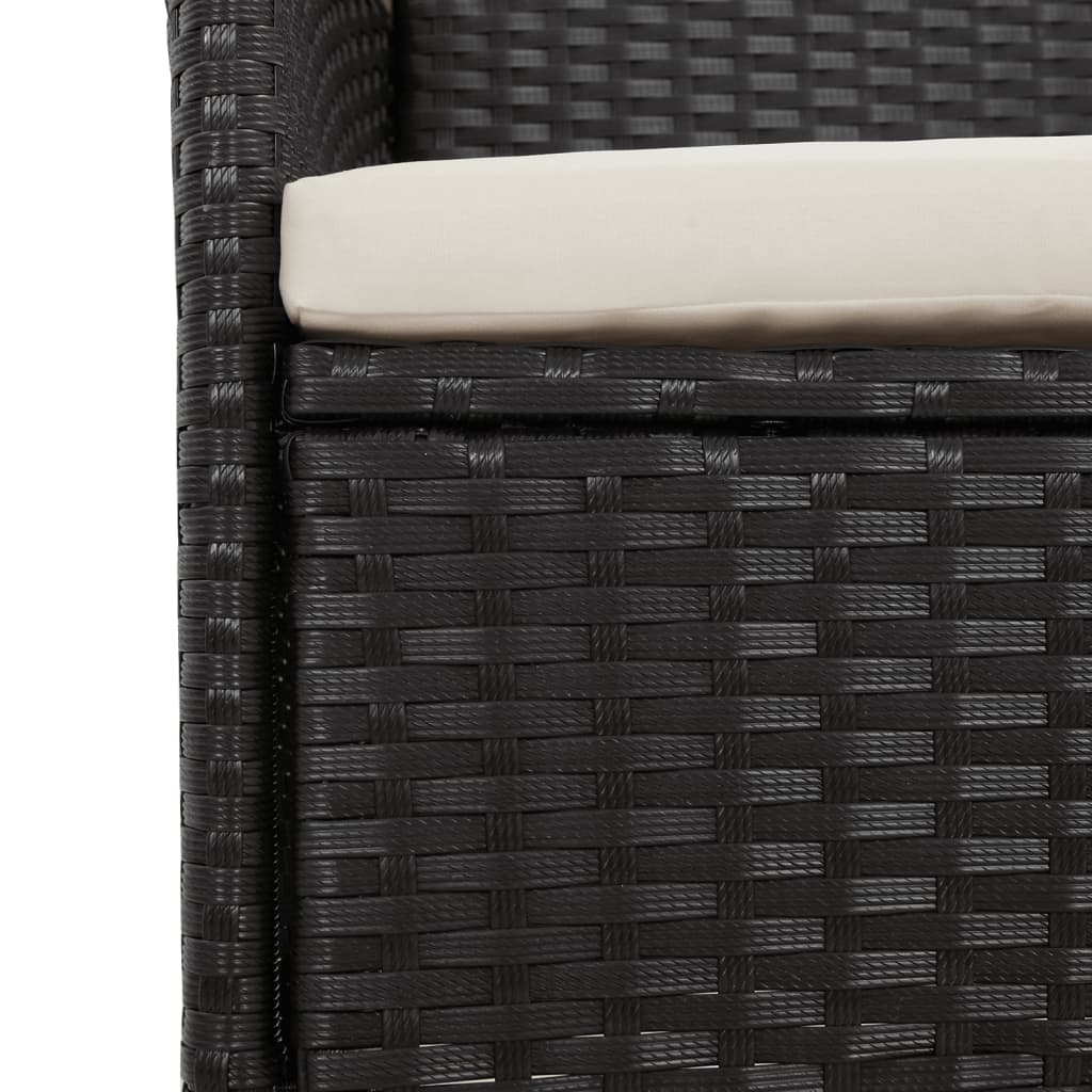 11-Delige Tuinset Met Kussens Poly Rattan Zwart