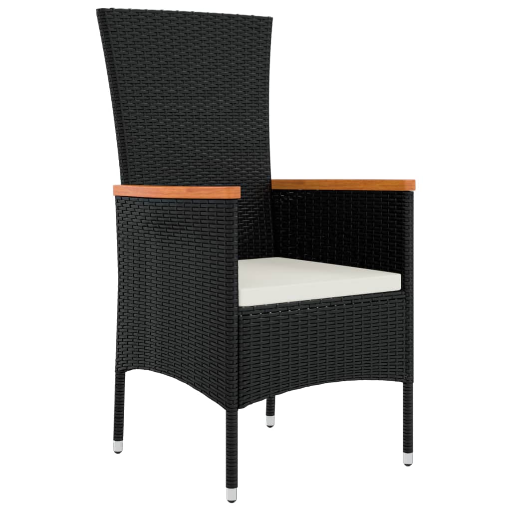 11-Delige Tuinset Met Kussens Poly Rattan Zwart