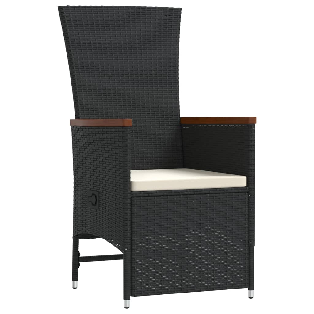 11-Delige Tuinset Met Kussens Poly Rattan Zwart