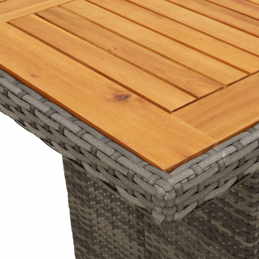 11-Delige Tuinset Met Kussens Poly Rattan Grijs