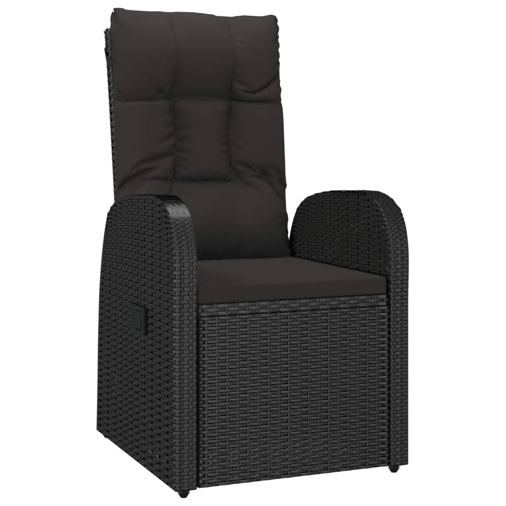 9-Delige Tuinset Poly Rattan Zwart