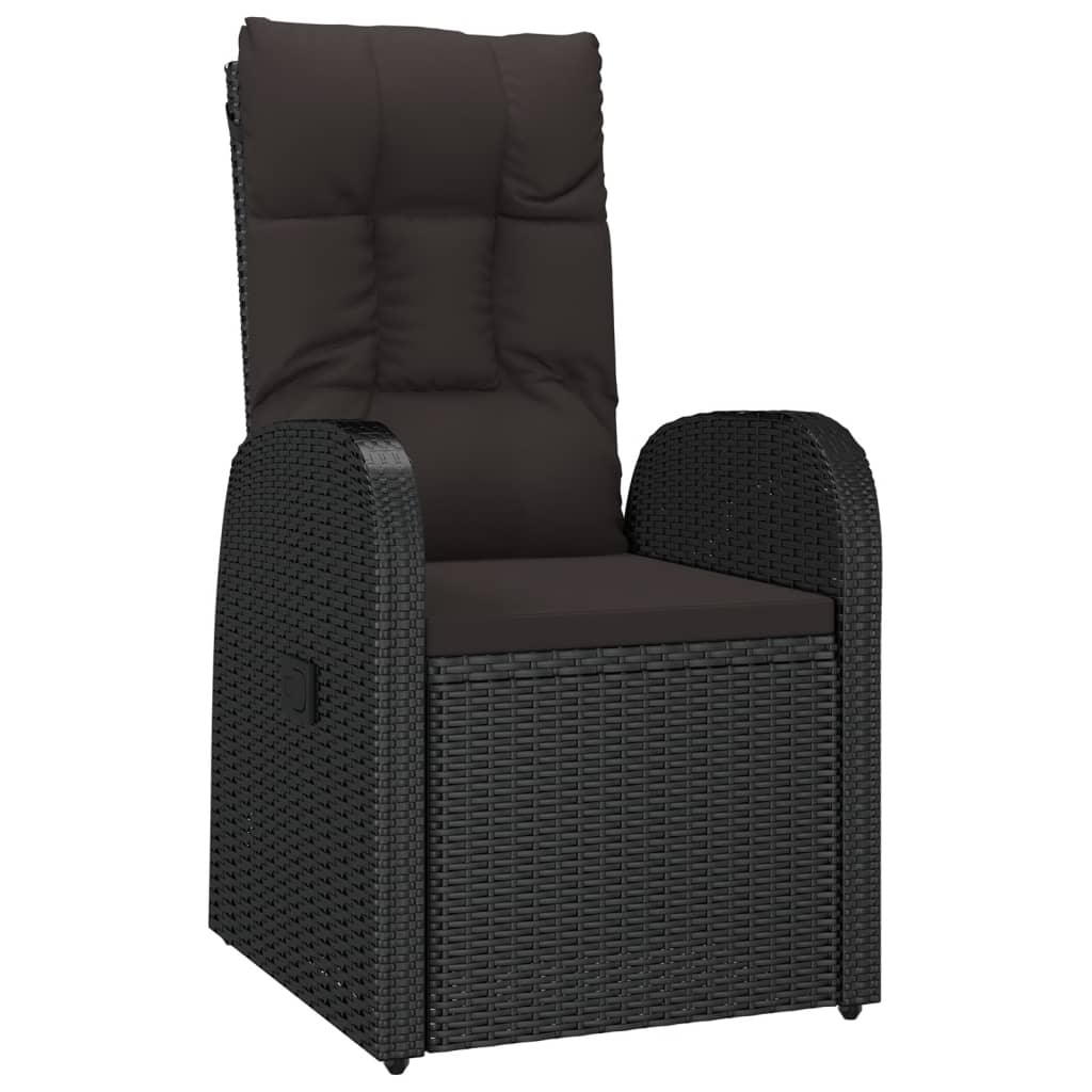 9-Delige Tuinset Poly Rattan Zwart