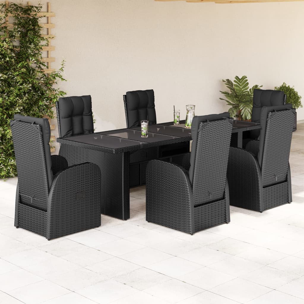 9-Delige Tuinset Poly Rattan Zwart