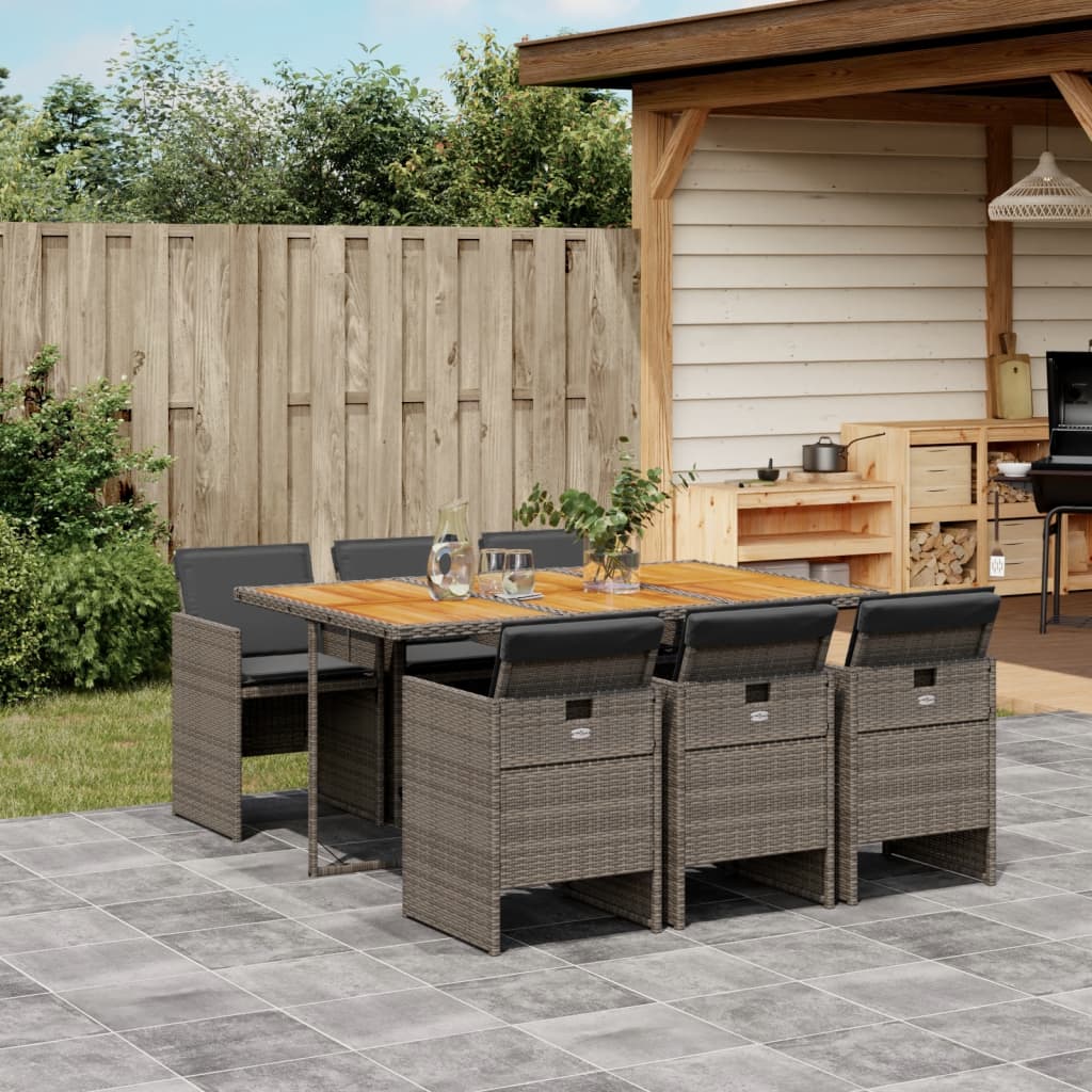 13-Delige Tuinset Met Kussens Poly Rattan