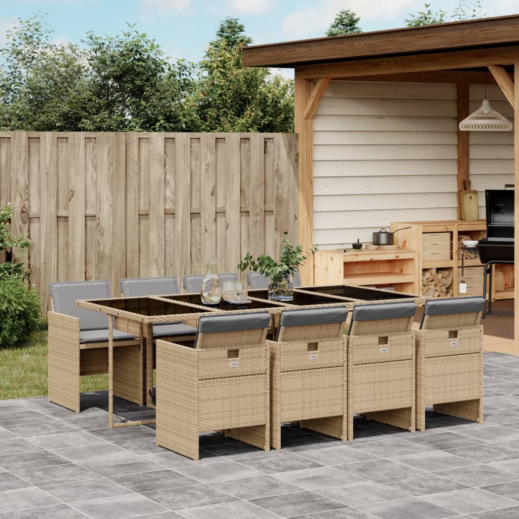 13-Delige Tuinset Met Kussens Poly Rattan