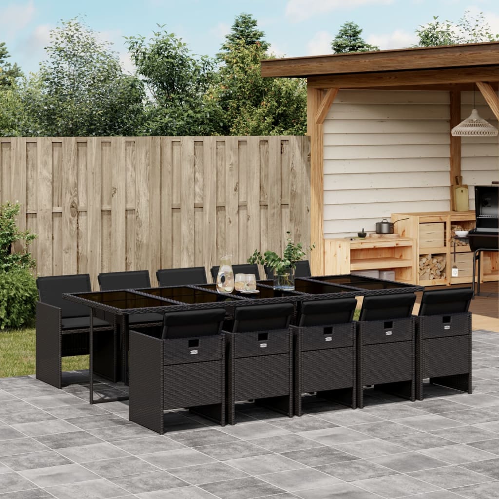 13-Delige Tuinset Met Kussens Poly Rattan