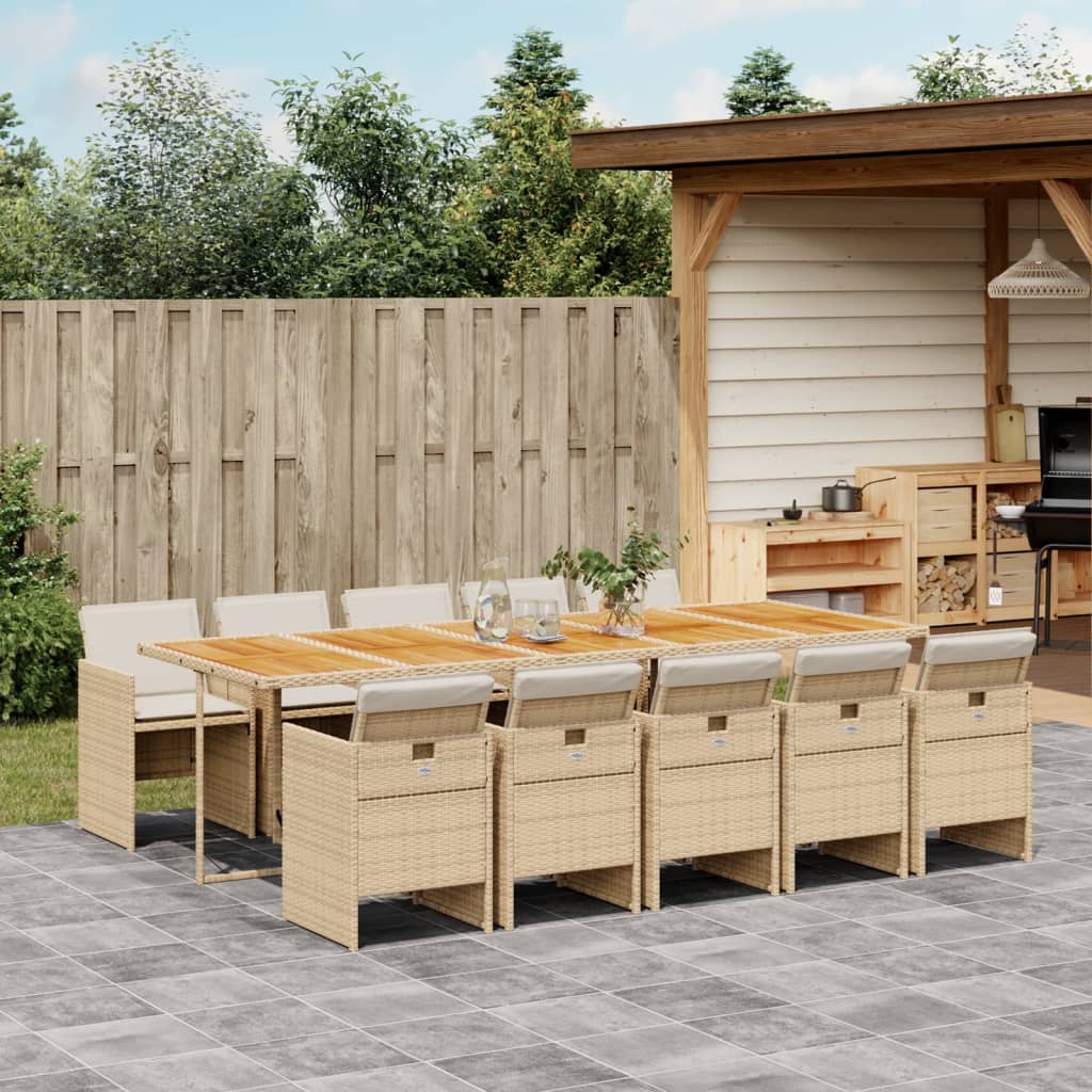 13-Delige Tuinset Met Kussens Poly Rattan