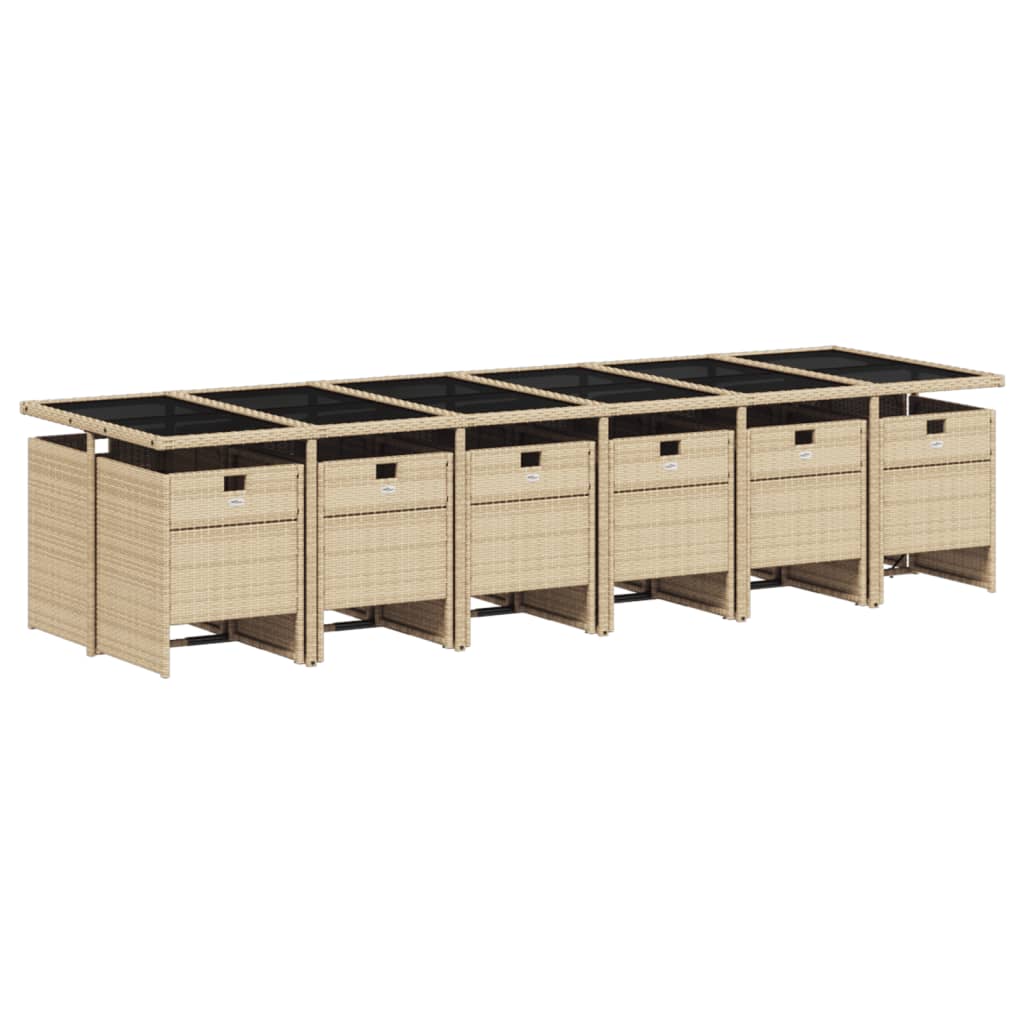 13-Delige Tuinset Met Kussens Poly Rattan