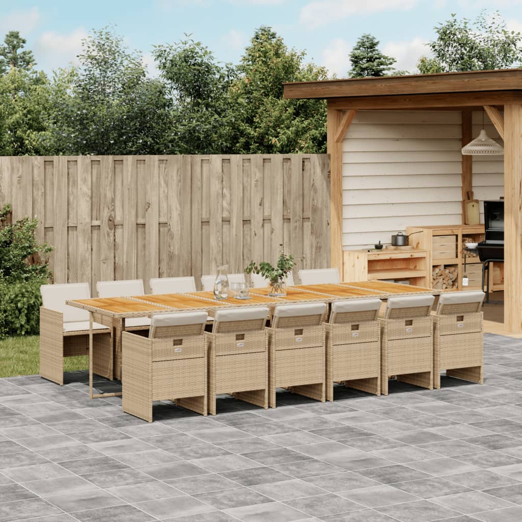 13-Delige Tuinset Met Kussens Poly Rattan