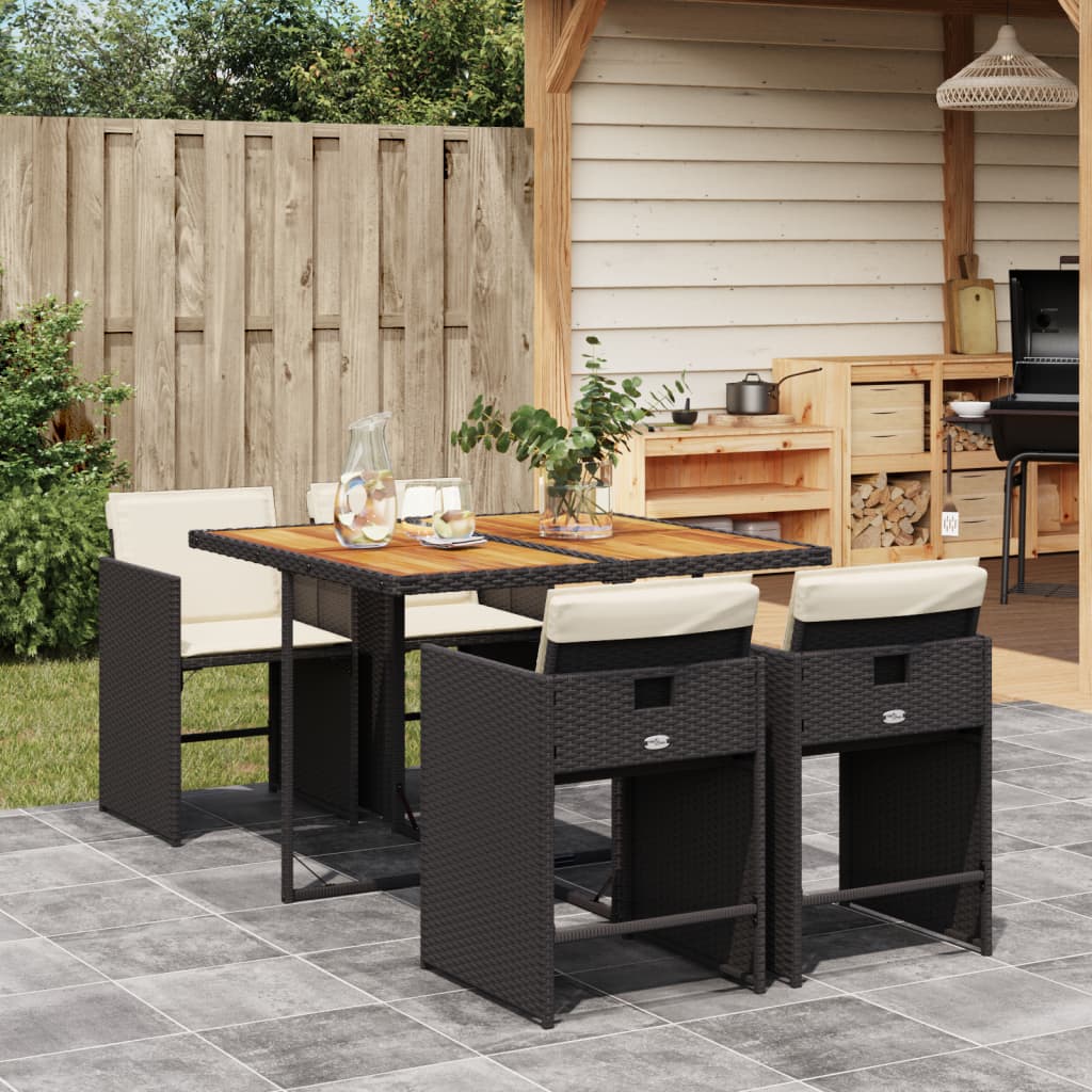 5-Delige Tuinset Met Kussens Poly Rattan