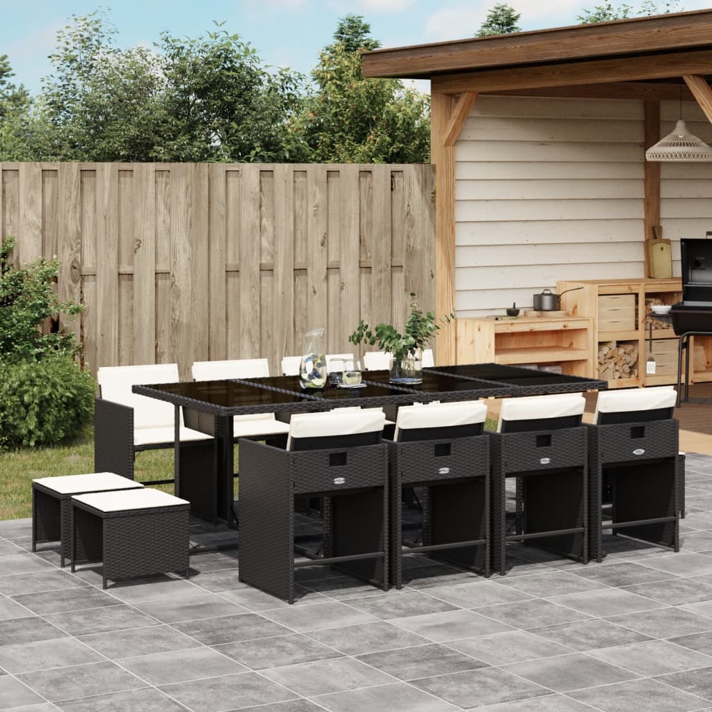 9-Delige Tuinset Met Kussens Poly Rattan