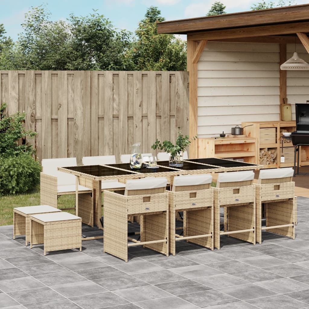 9-Delige Tuinset Met Kussens Poly Rattan