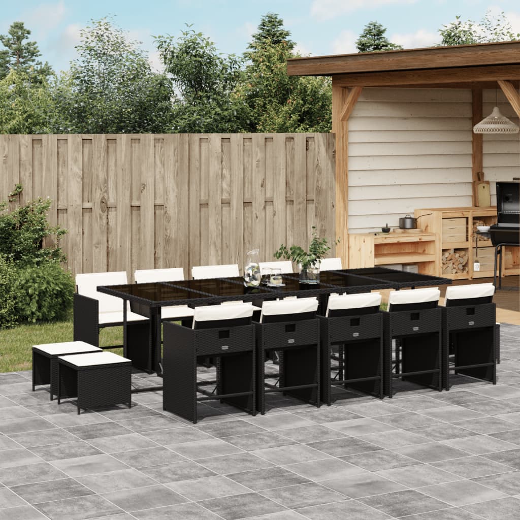 9-Delige Tuinset Met Kussens Poly Rattan