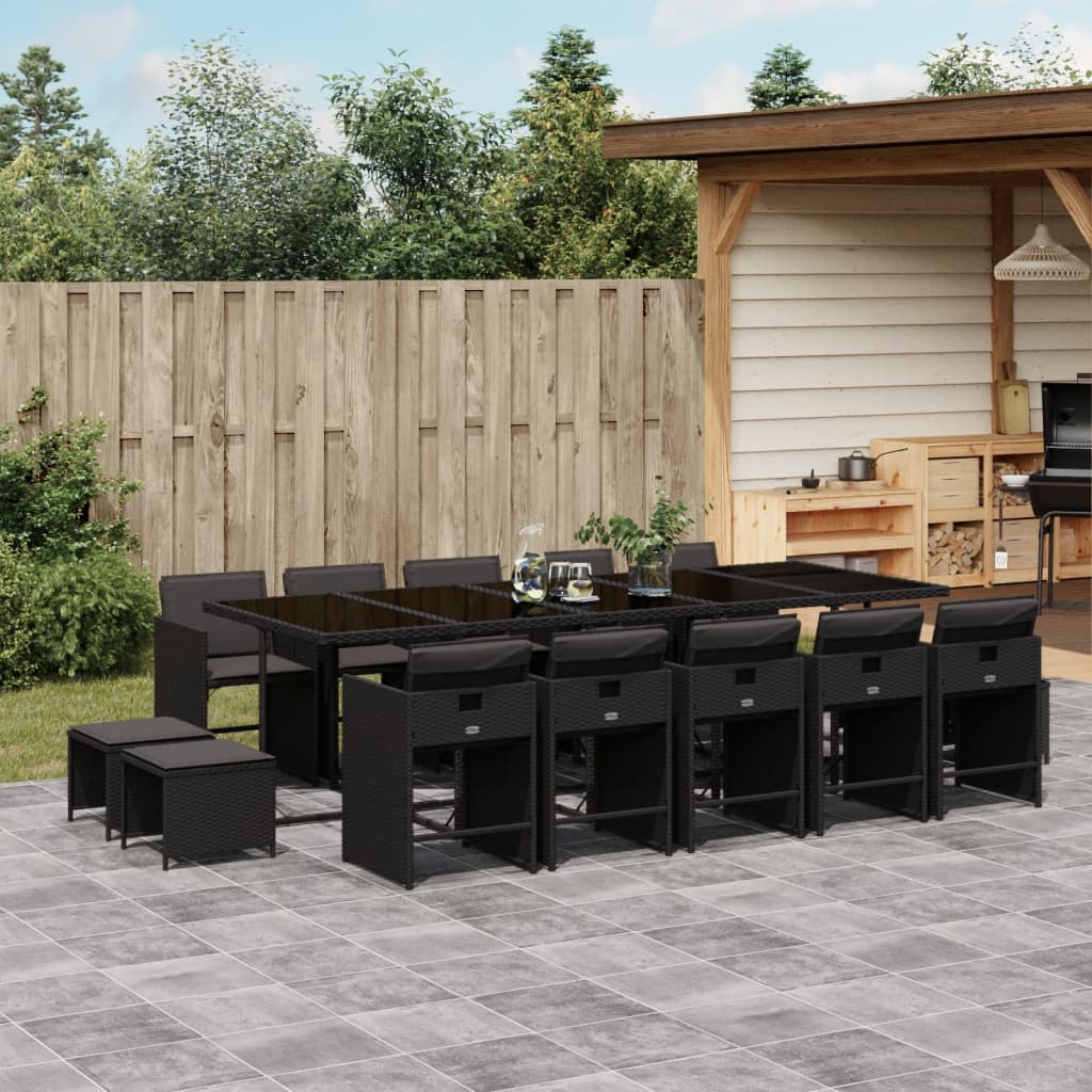 9-Delige Tuinset Met Kussens Poly Rattan