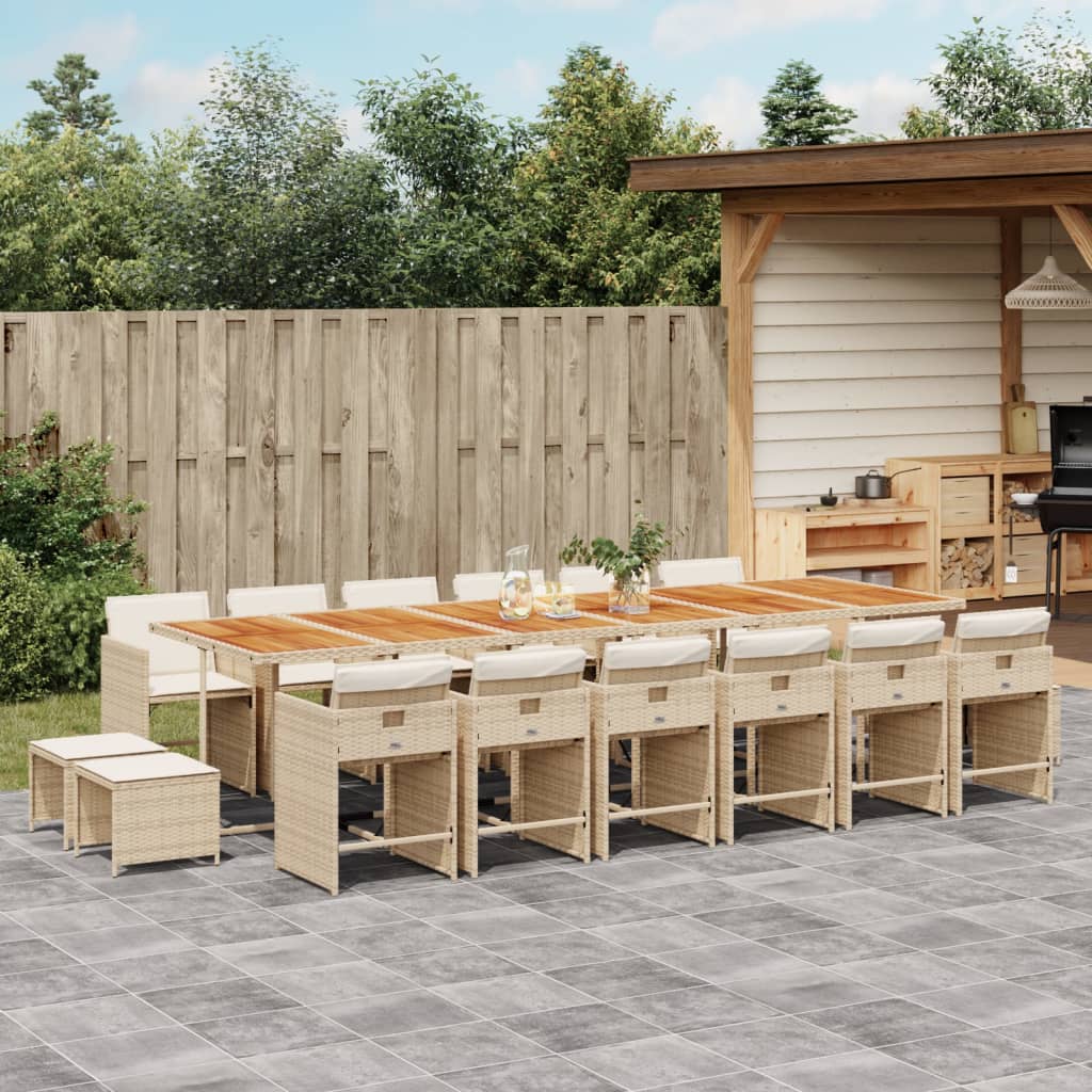 9-Delige Tuinset Met Kussens Poly Rattan