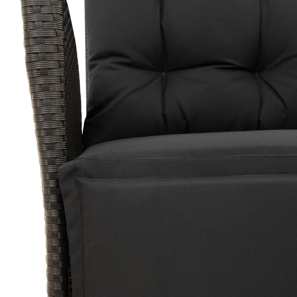 3-Delige Tuinset Met Kussens Poly Rattan Zwart