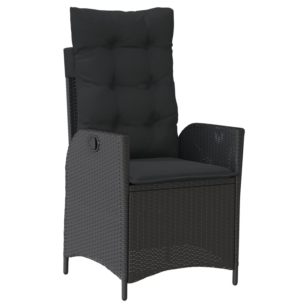 4-Delige Tuinset Met Kussens Poly Rattan Zwart