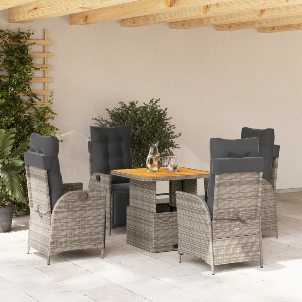 Tuinset Met Kussens Poly Rattan Grijs