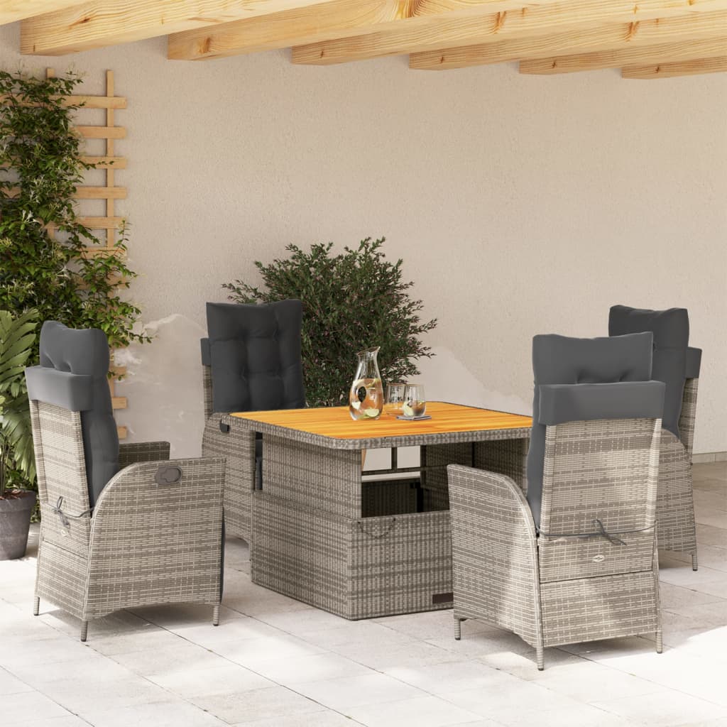Tuinset Met Kussens Poly Rattan Grijs
