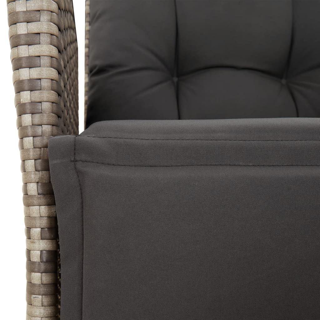 Tuinset Met Kussens Poly Rattan Grijs