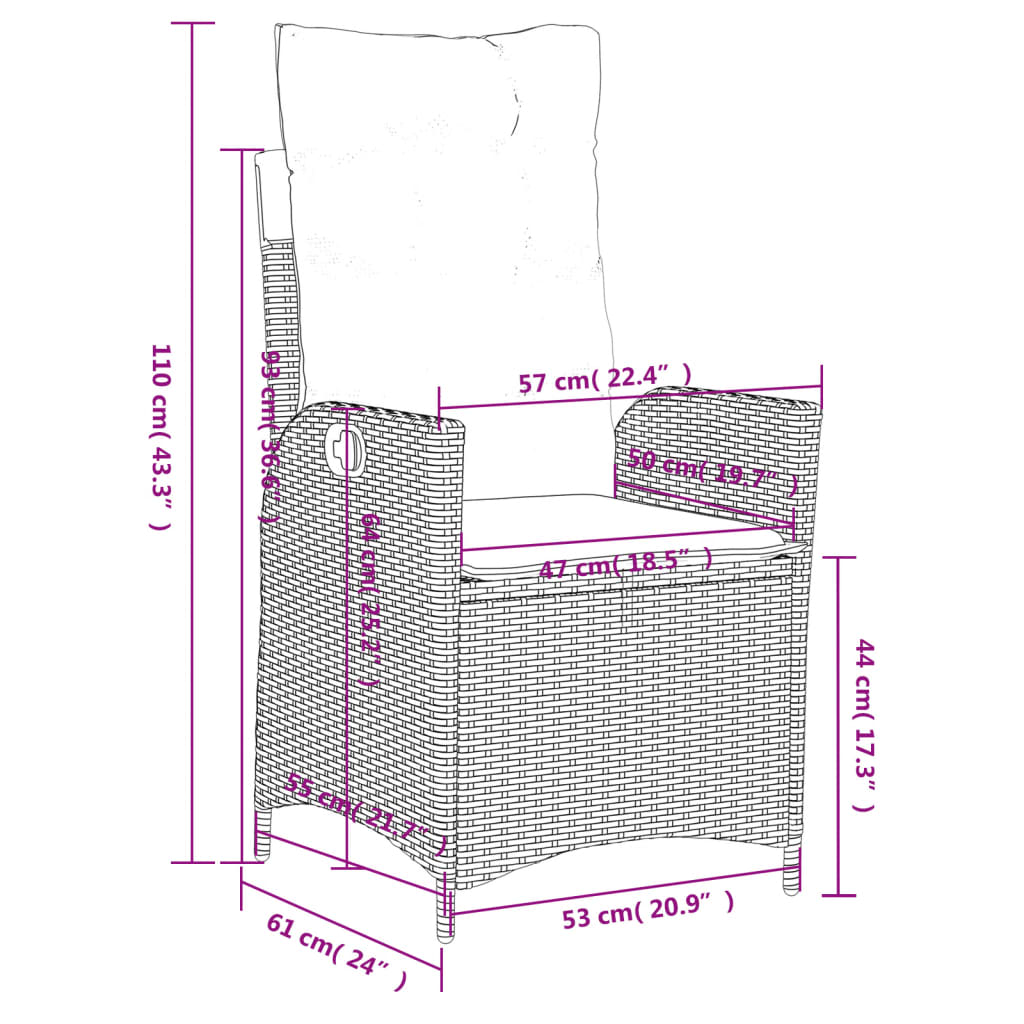 5-Delige Tuinset Met Kussens Poly Rattan Beige