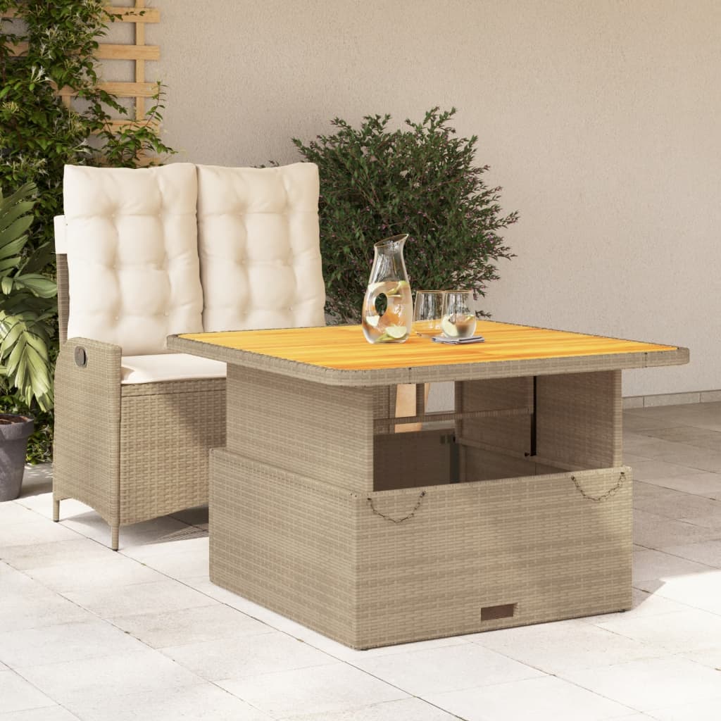 5-Delige Tuinset Met Kussens Poly Rattan Beige