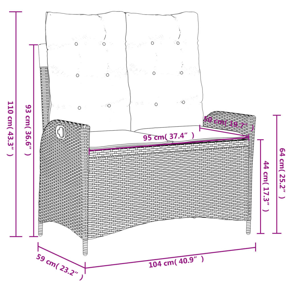 Tuinset Met Kussens Poly Rattan Beige