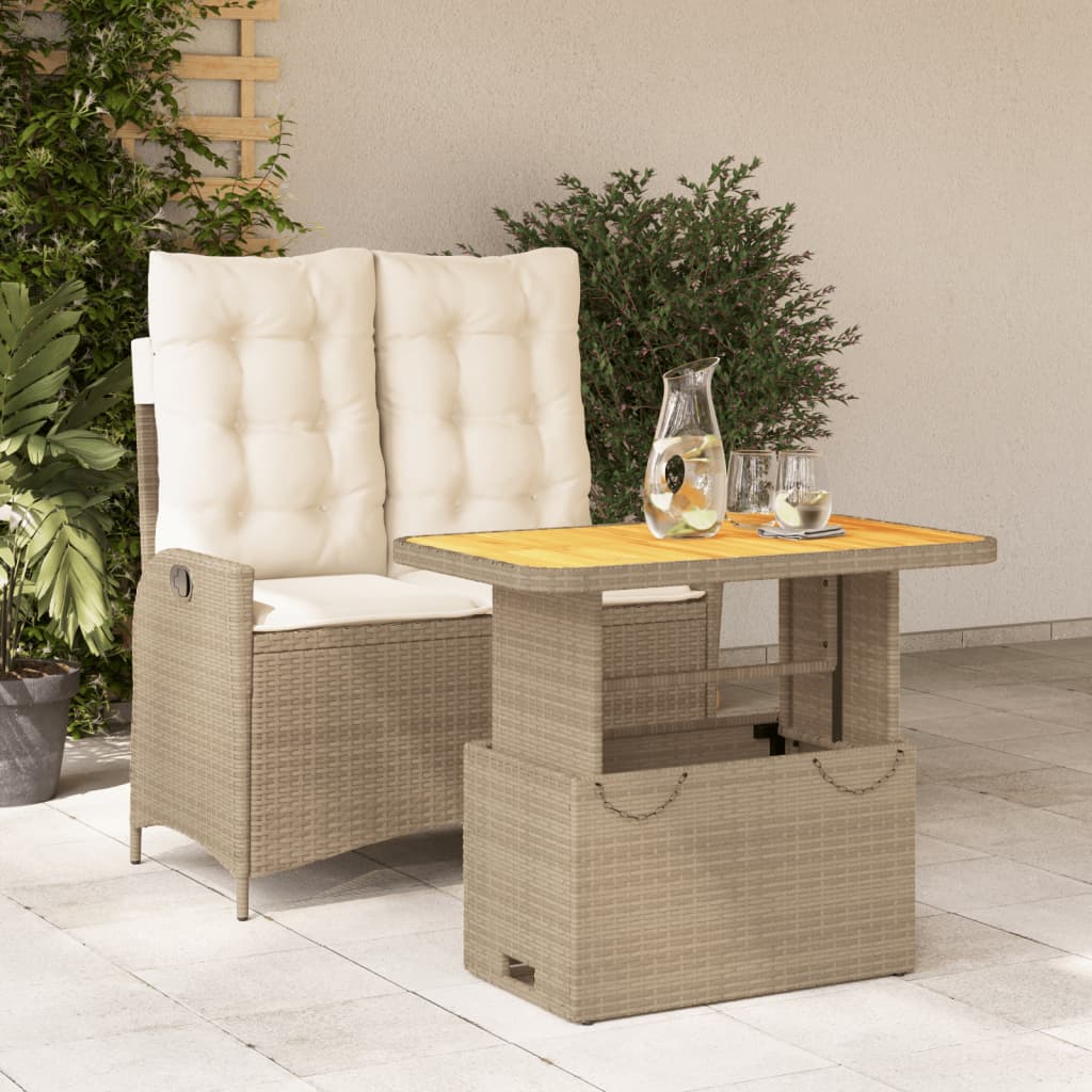 5-Delige Tuinset Met Kussens Poly Rattan Beige