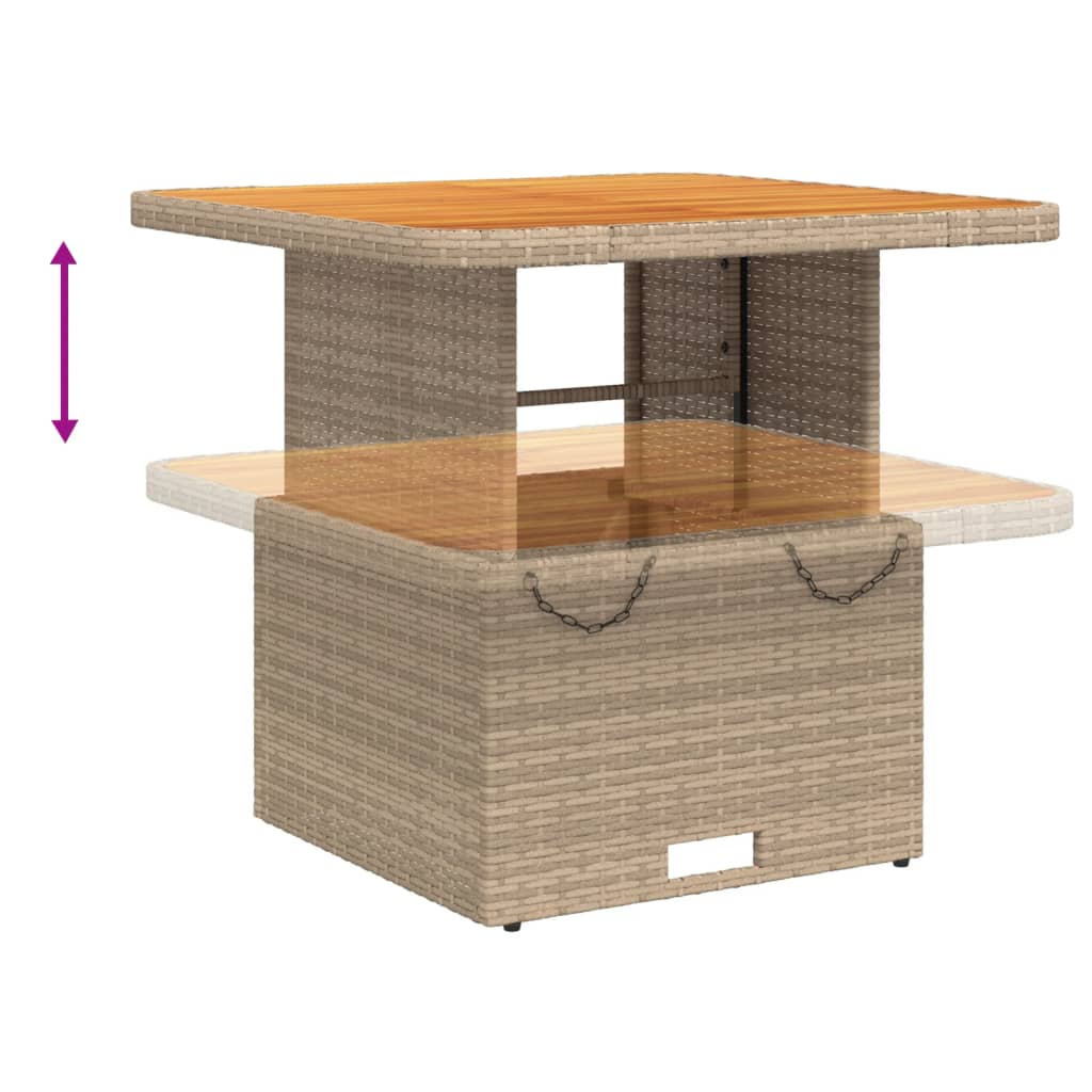 3-Delige Tuinset Met Kussens Poly Rattan Beige