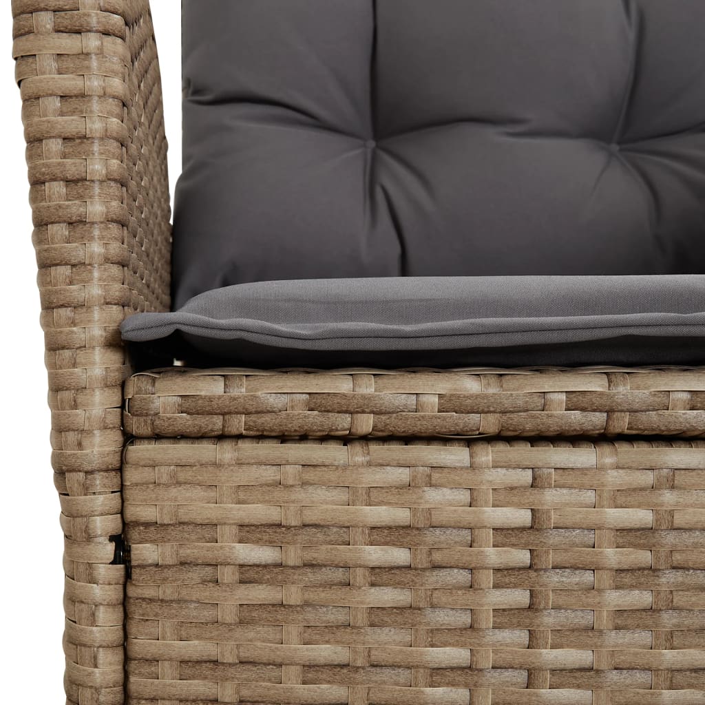 5-Delige Tuinset Met Kussens Poly Rattan Beige