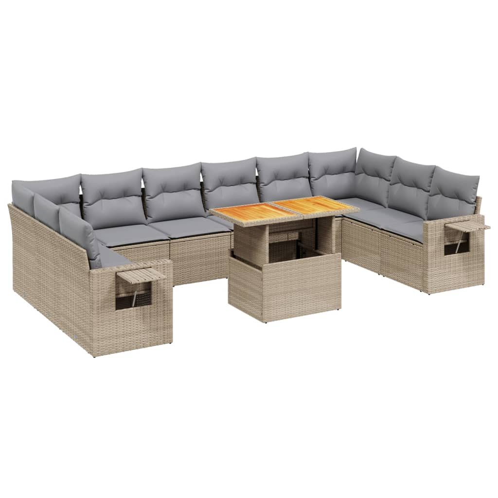 1 Tuinset Met Kussens Poly Rattan