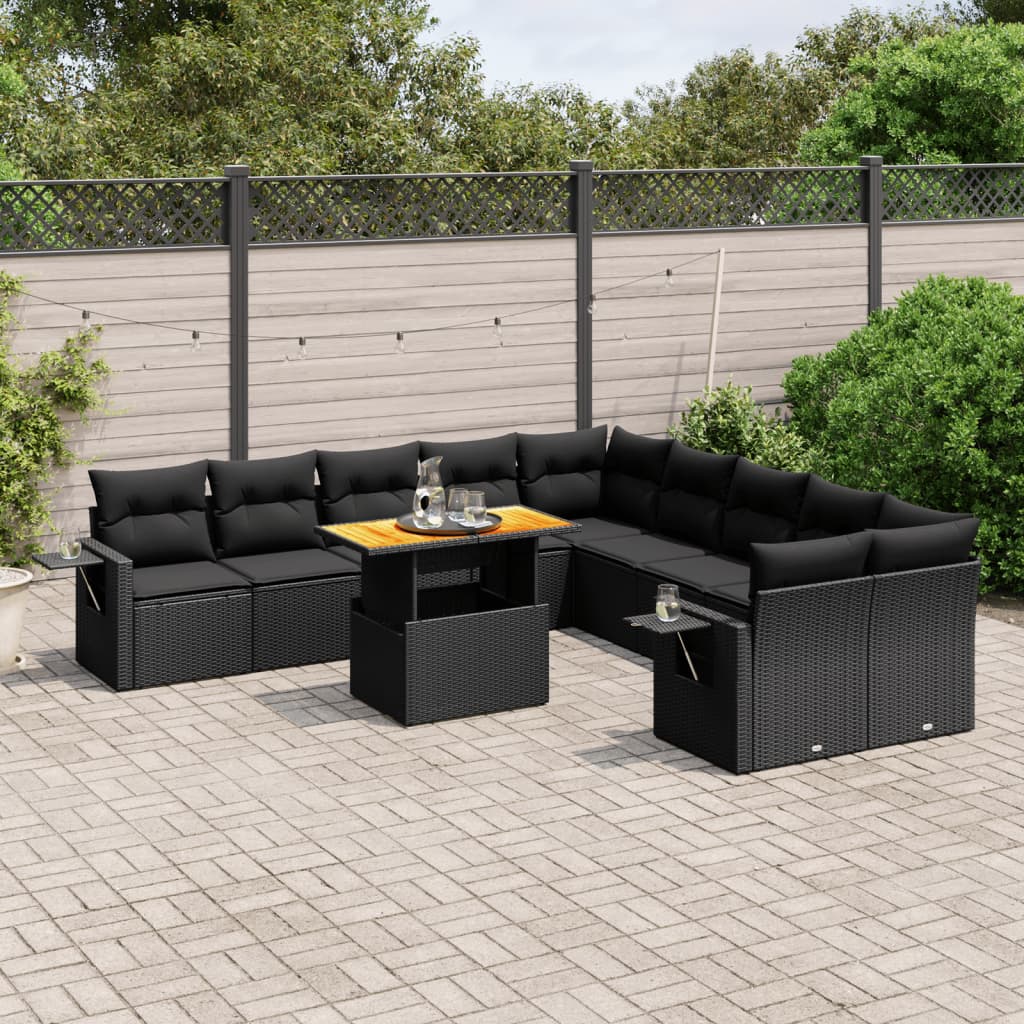 1 Tuinset Met Kussens Poly Rattan