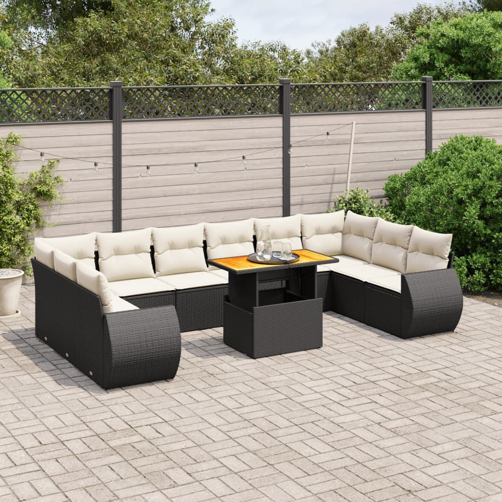 1 Tuinset Met Kussens Poly Rattan