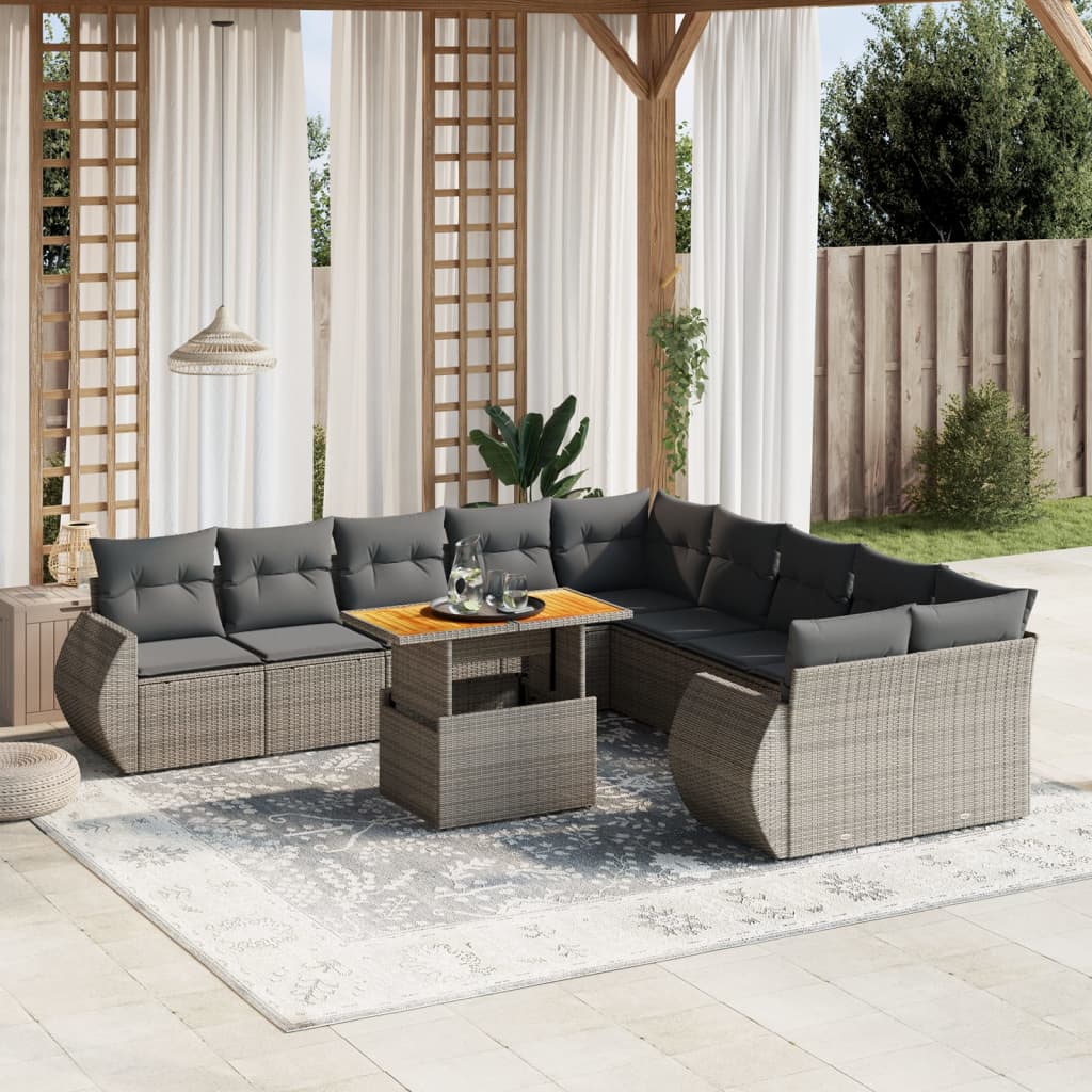 1 Tuinset Met Kussens Poly Rattan