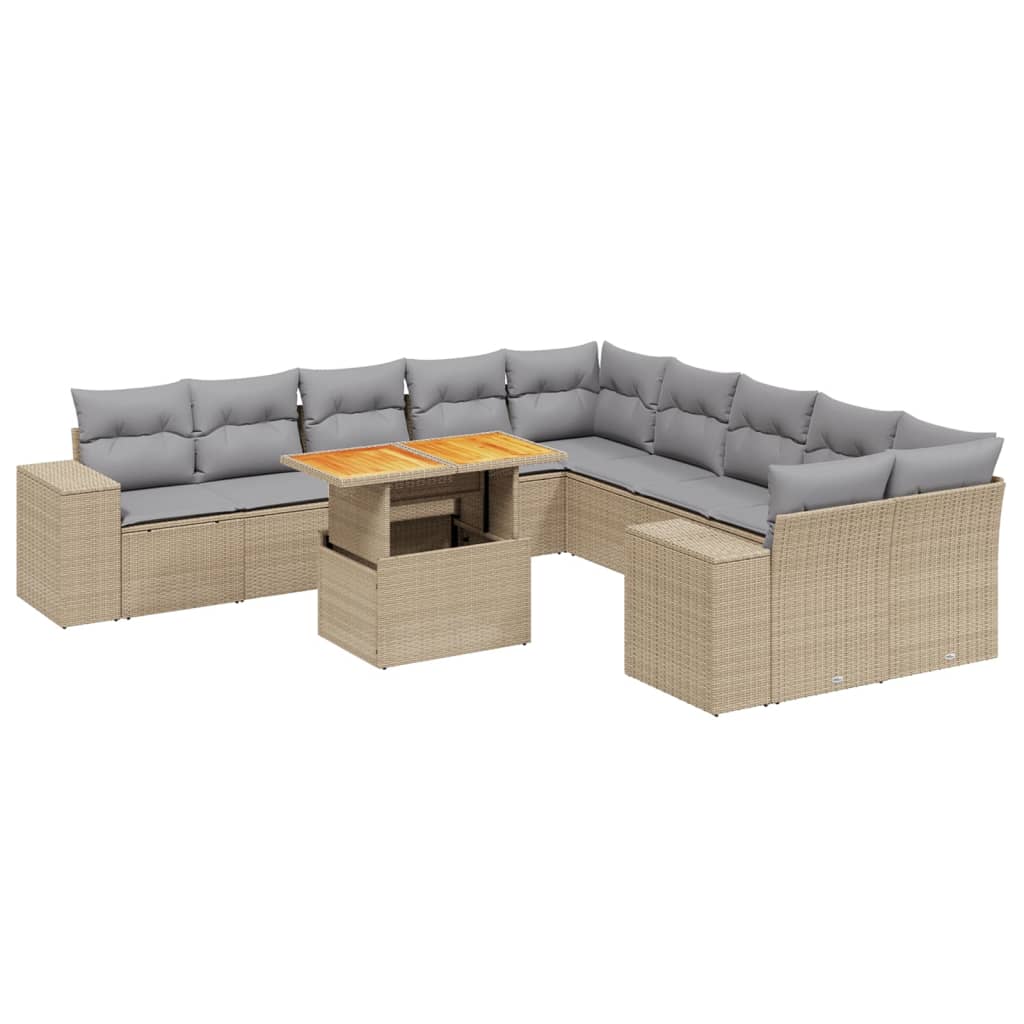 1 Tuinset Met Kussens Poly Rattan