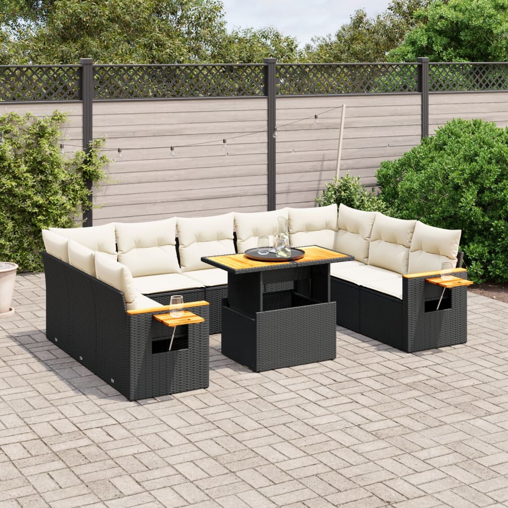 1 Tuinset Met Kussens Poly Rattan