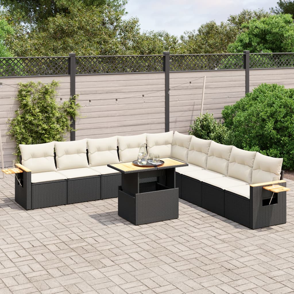 1 Tuinset Met Kussens Poly Rattan