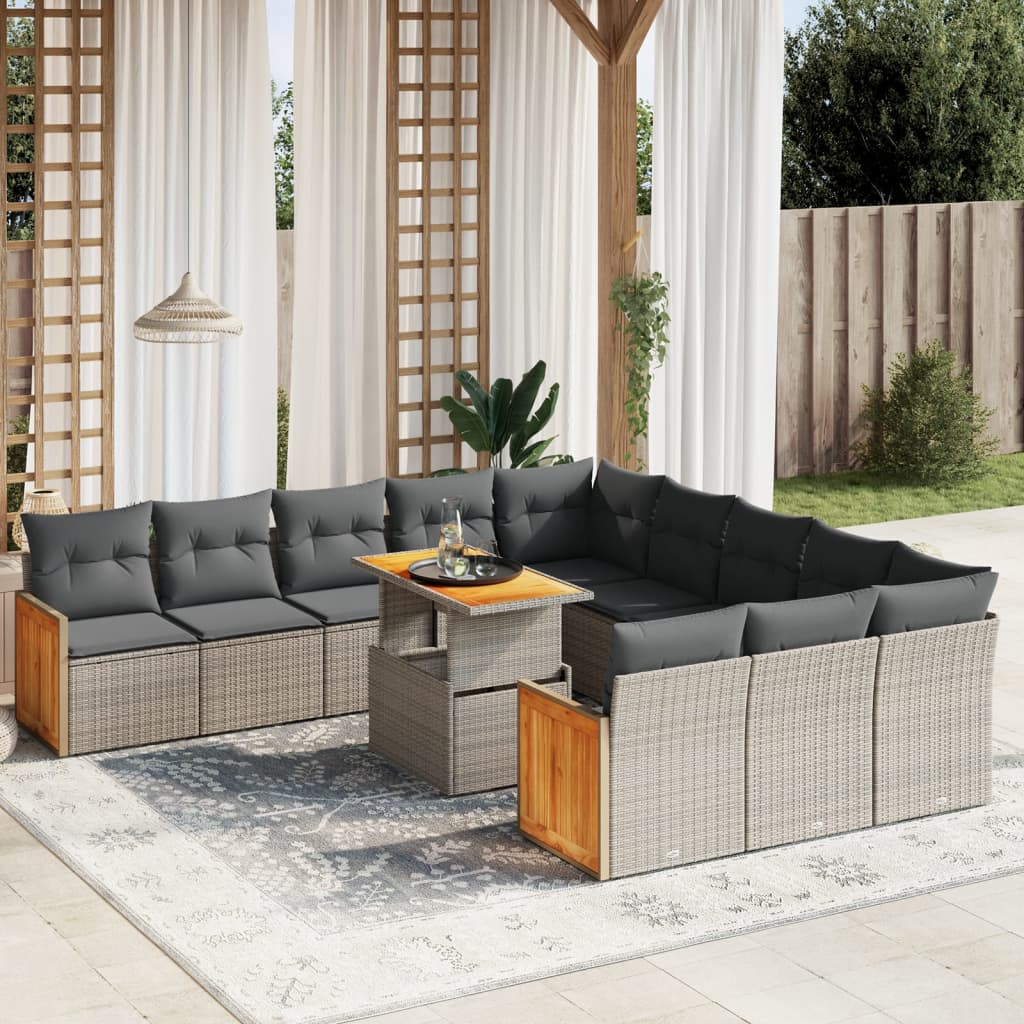 1 Tuinset Met Kussens Poly Rattan