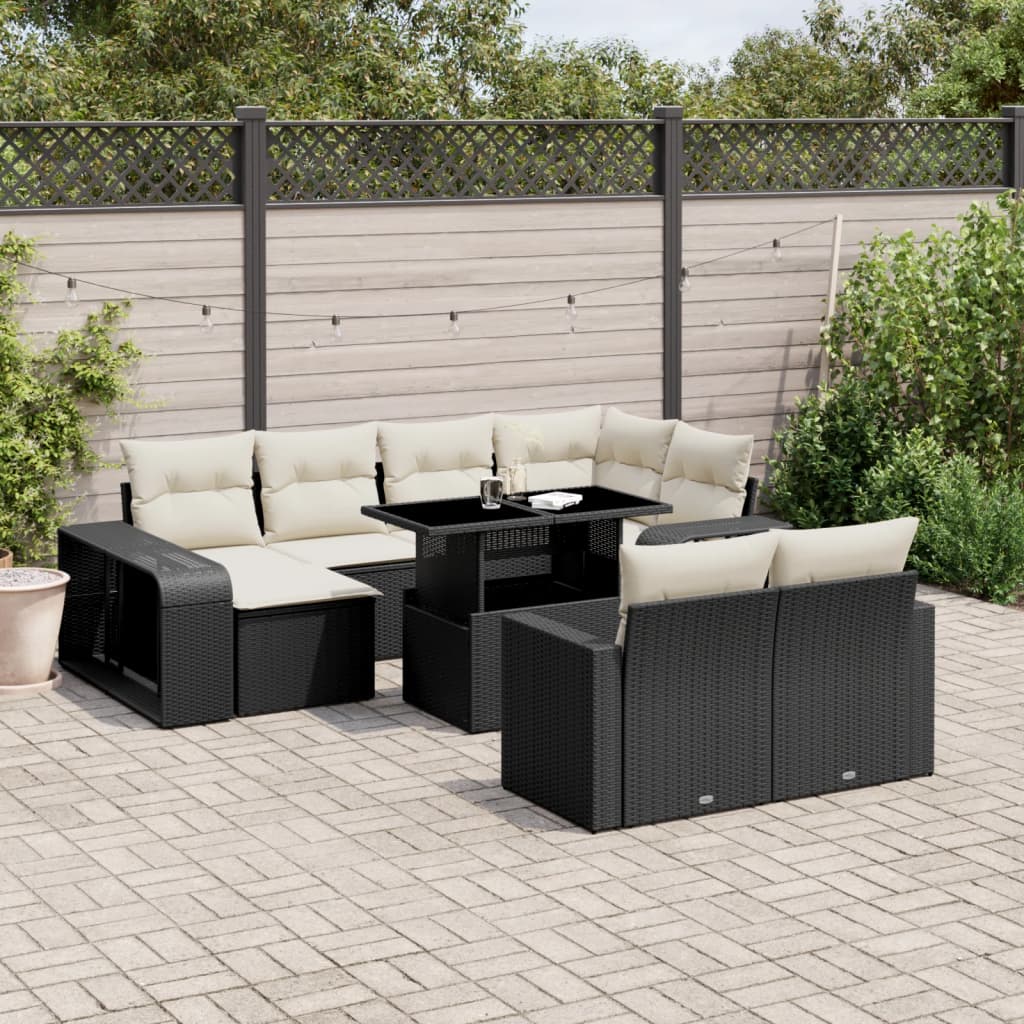 1 Tuinset Met Kussens Poly Rattan