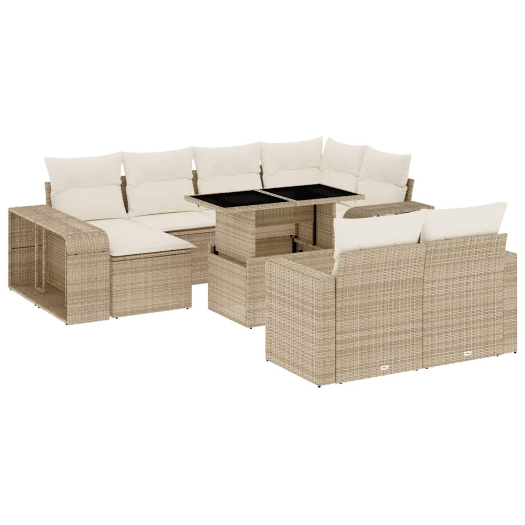 1 Tuinset Met Kussens Poly Rattan