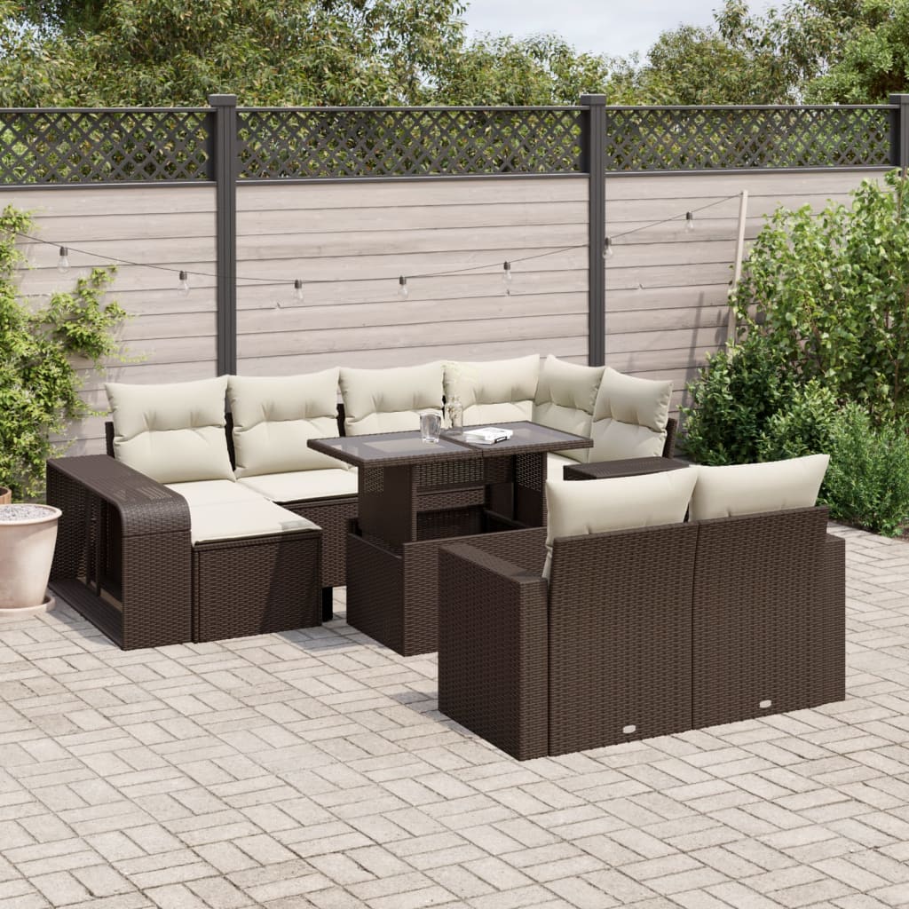 1 Tuinset Met Kussens Poly Rattan