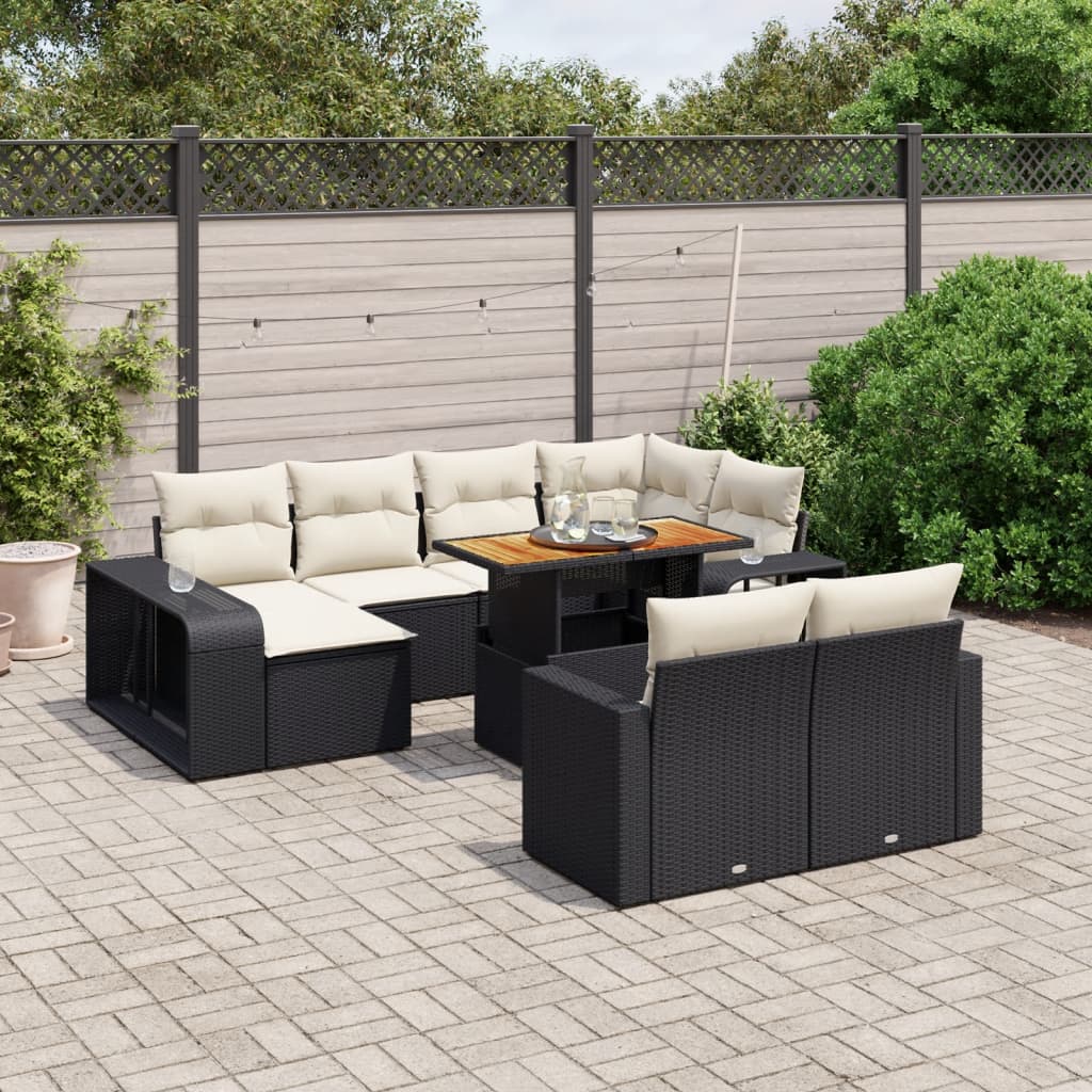 1 Tuinset Met Kussens Poly Rattan