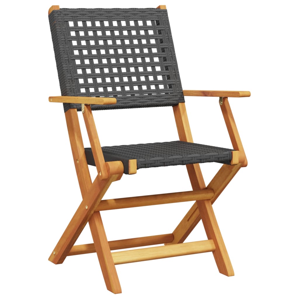 5-Delige Tuinset Poly Rattan En Massief Hout