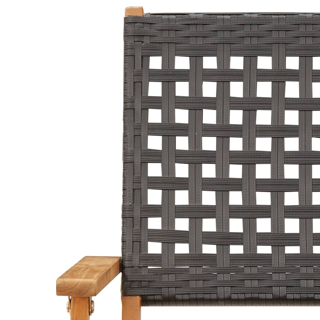 5-Delige Tuinset Poly Rattan En Massief Hout